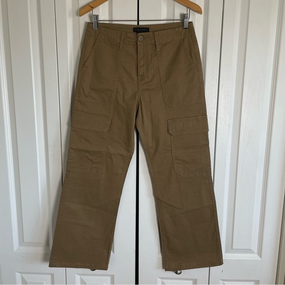 Sanctuary Pants - NWOT Sanctuary Loose Cargo Pants Womens 26 Dark Khaki Brown Tan Straight Cotton
